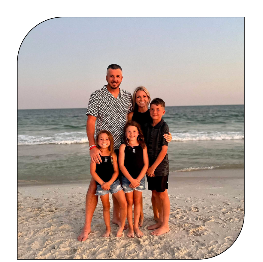 Owner of Driven Roofing with family — trusted local roofers in Sugar Land, TX